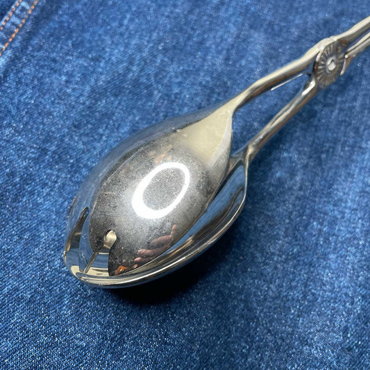 vintage silverware tongs