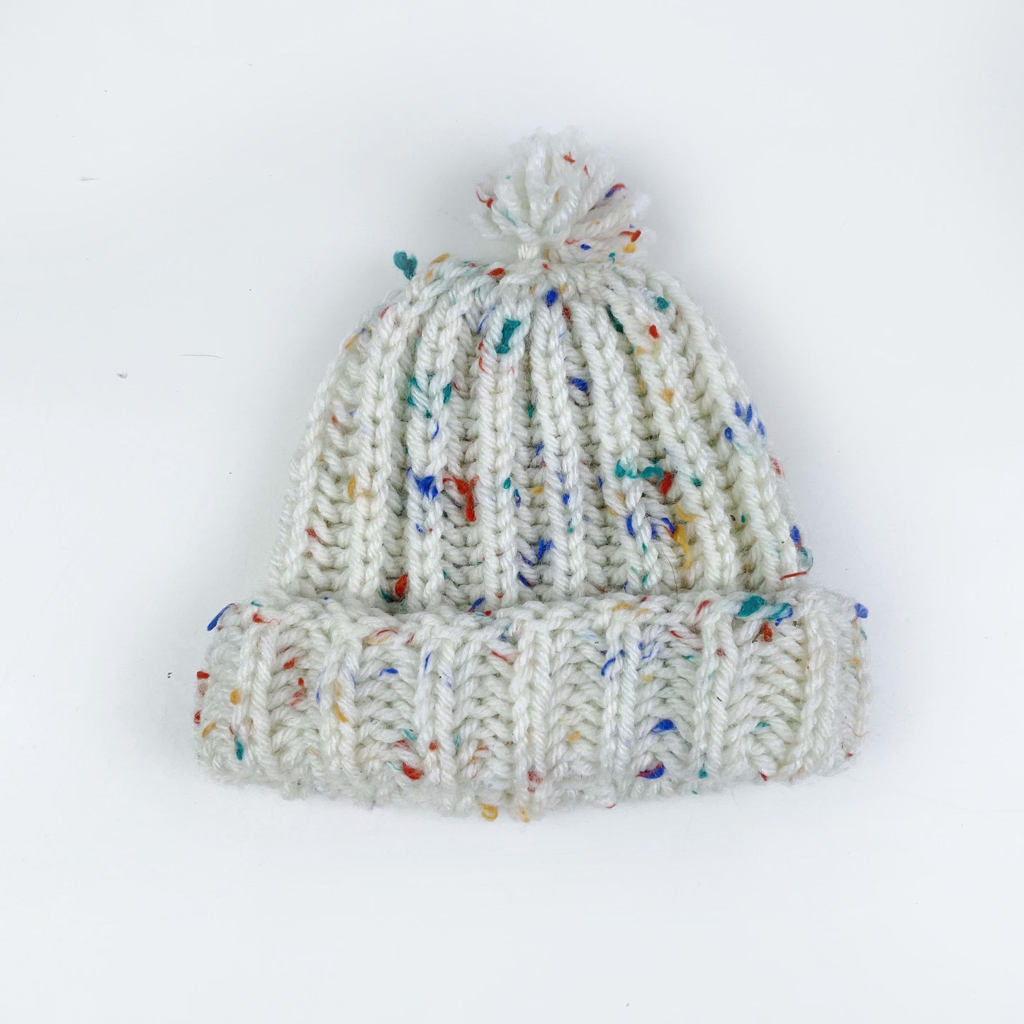 hand-knit 'birthday cake' pom toque - one size