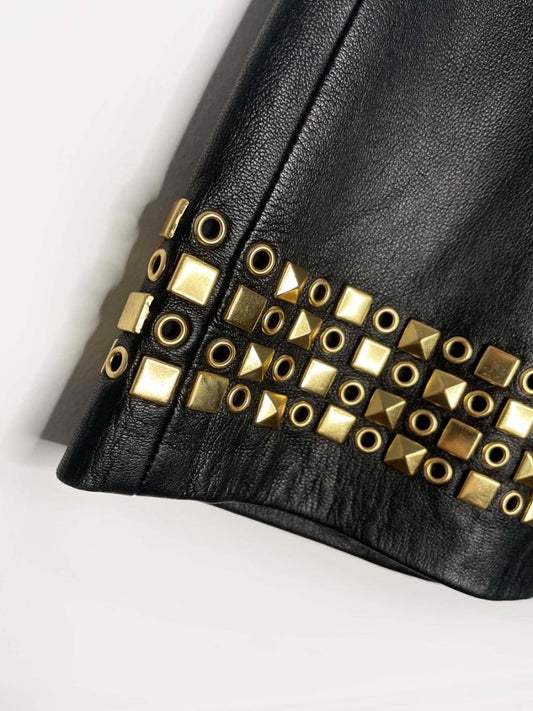 tory burch studded butter leather mini skirt | lambskin - good market thrift store