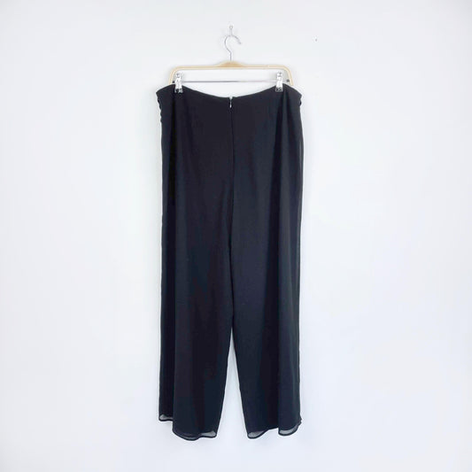 vintage tradition tie waist wide layered slit leg flowy pants