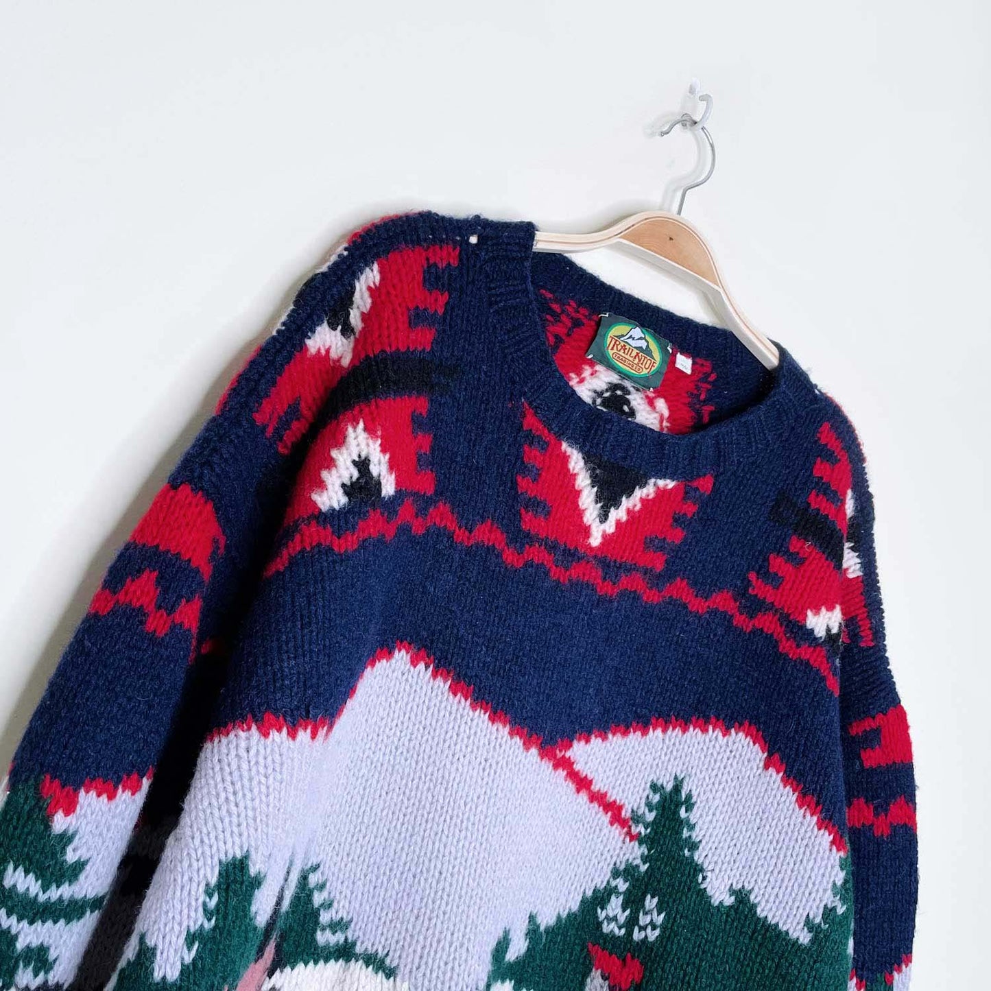 vintage trail atoe trading company wool snowshoe sweater - size medium