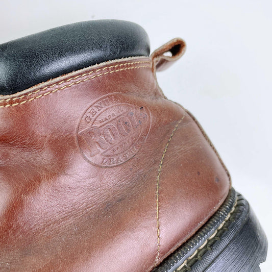 vintage 00's roots tuff leather hiking boots - size 9