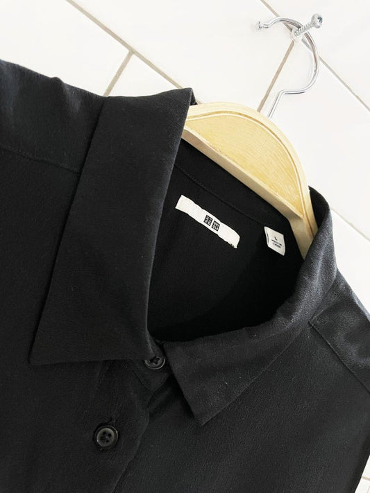 uniqlo 100% silk sleeveless full button blouse - good market thrift store