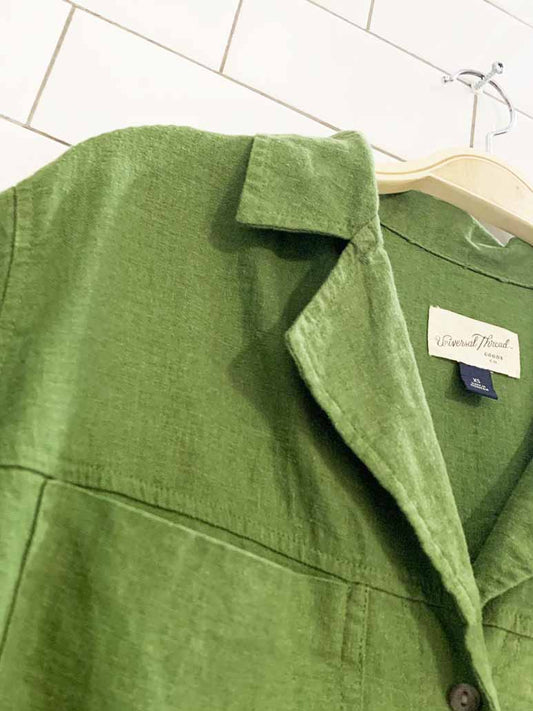 universal thread linen - blend boxy oversized full button shirt - good market thrift store