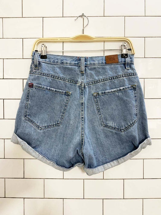 UO bdg denim high rise rolled up shorts - good market thrift store