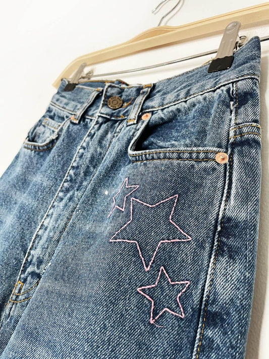 UO bdg skylar celestial star moon patch high rise baggy jeans | urban outfitters - good market thrift store