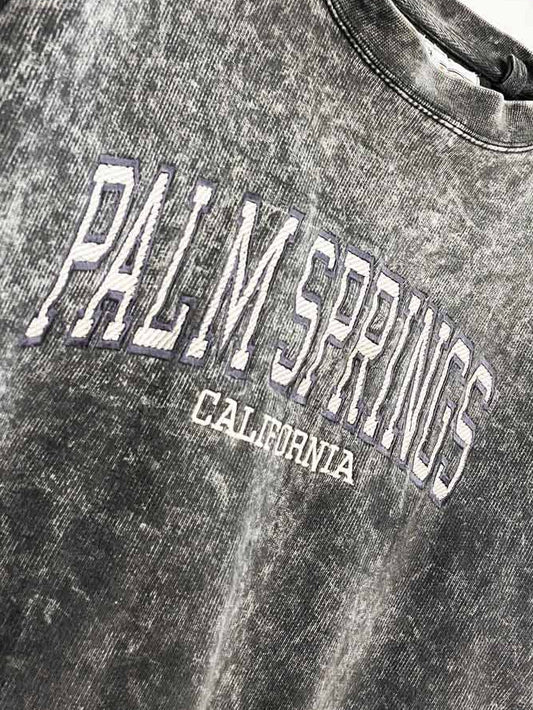 us vintage palm springs spellout acid wash sweatshirt | made in usa - good market thrift store