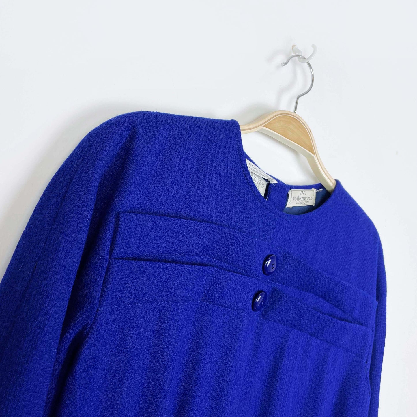 vintage valentino wool long sleeve dress - size xs/small