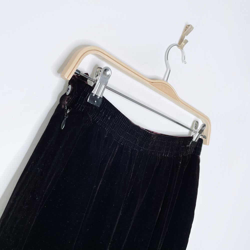 vintage tan f jay velvet knee length skirt