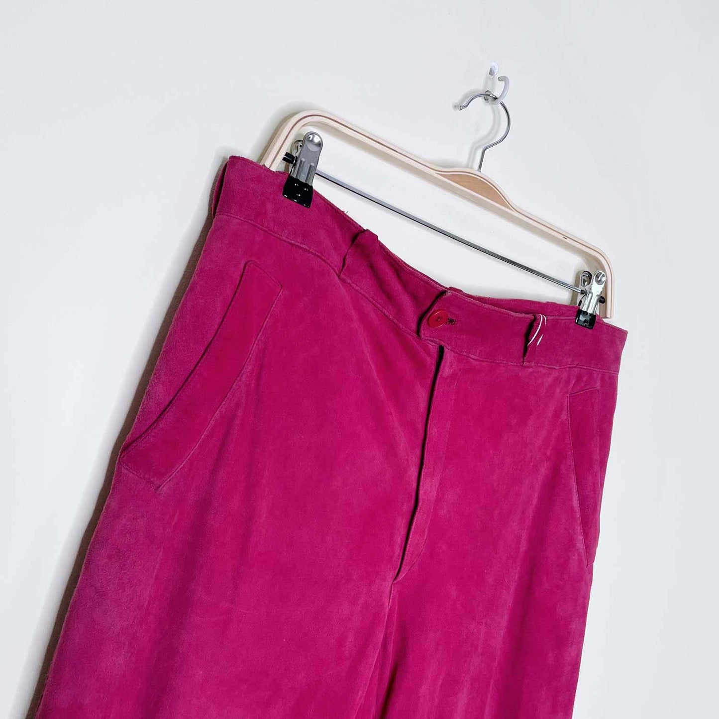 vintage 80s gianni versace pink suede pants - size 34
