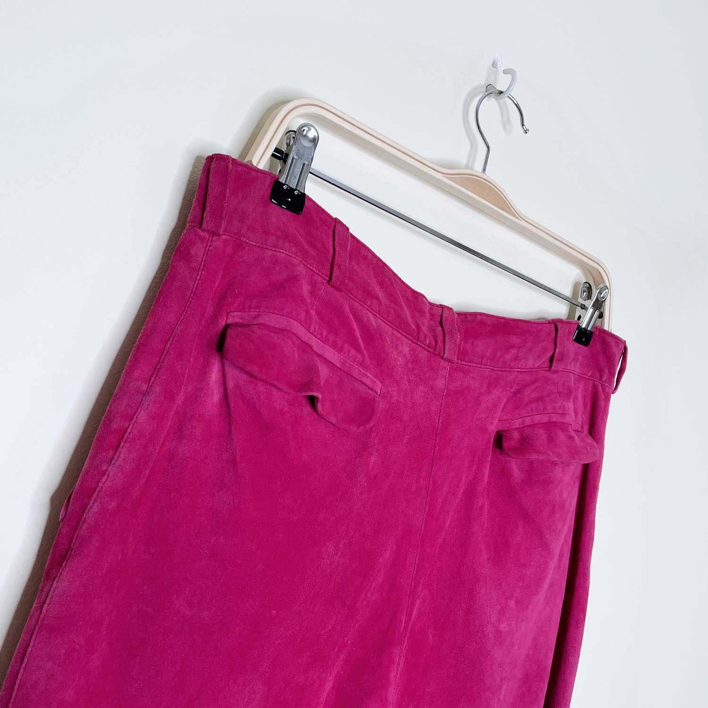 vintage 80s gianni versace pink suede pants - size 34