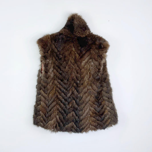 vintage beaver fur chevron vest