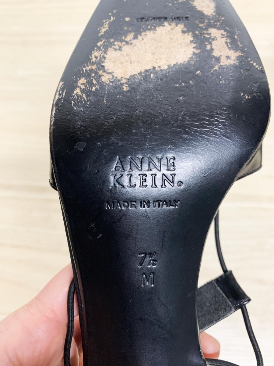 vintage 00s anne klein patent leather slingback heeled mule | made in italy - good market thrift store