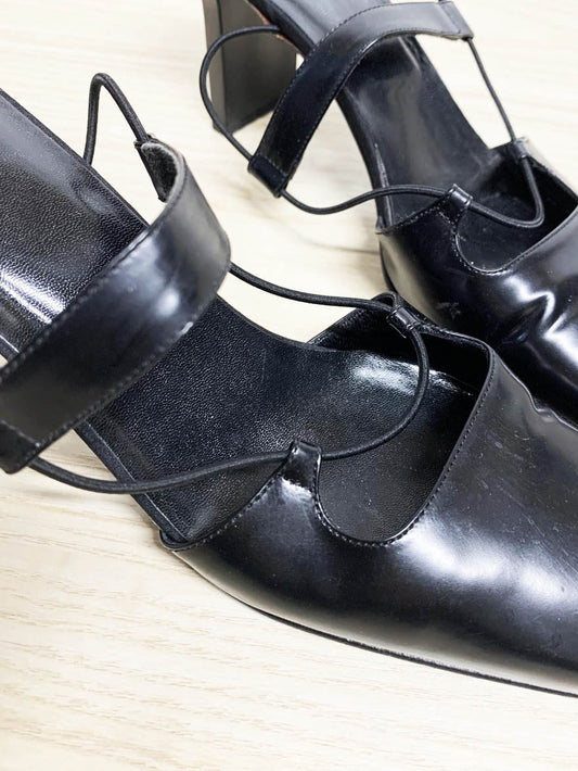 vintage 00s anne klein patent leather slingback heeled mule | made in italy - good market thrift store