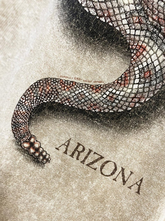 vintage 00s arizona diamond back snake dirt dye tee - good market thrift store