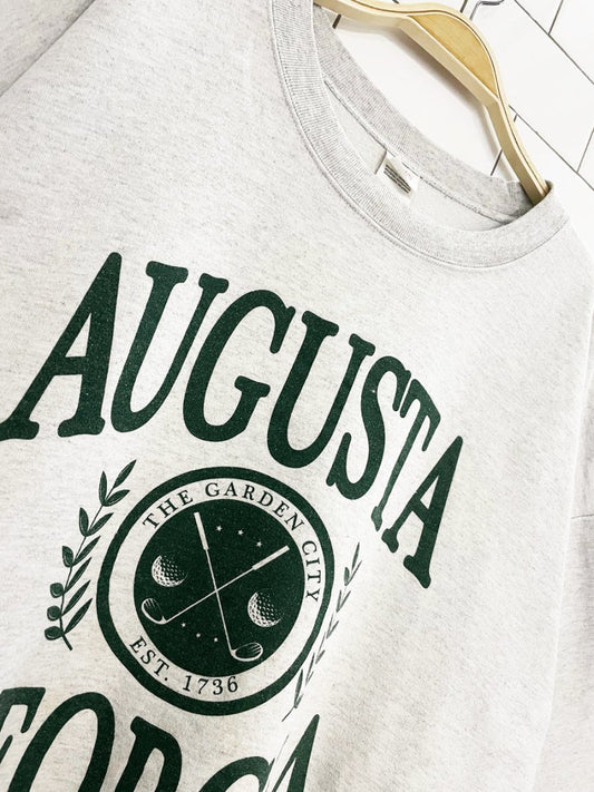 vintage 00s augusta georgia golf oversized cropped sleeve sweatshirt | hanes - good market thrift store