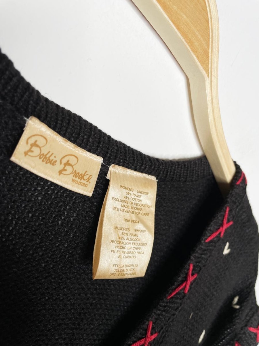 vintage 00s bobbie brooks winter cardinal whipstitch knit vest - good market thrift store