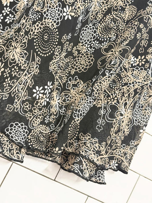 vintage 00s briggs new york floral flowy midi skirt - good market thrift store
