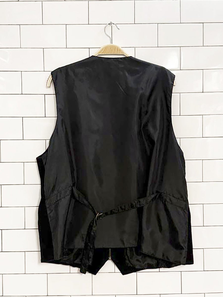 vintage 00s career elements suede full zip leather vest - good market thrift store