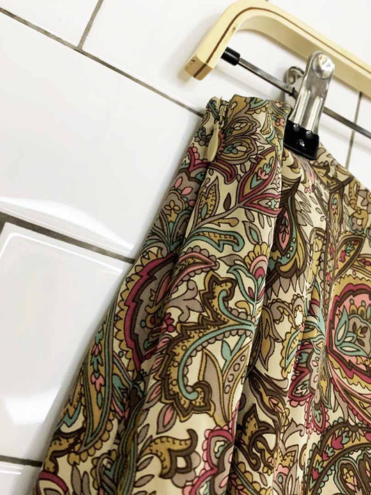 vintage 00s charter club 100% silk paisley midi skirt - good market thrift store