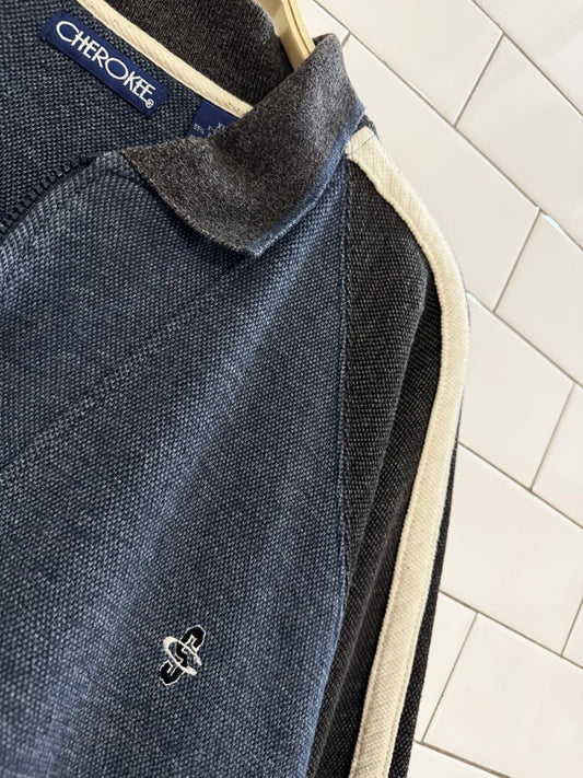 vintage 00s cherokee half zip colour block sweatshirt - good market thrift store