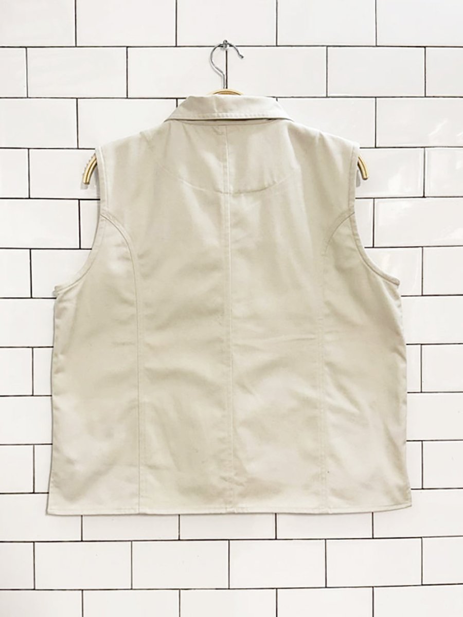 vintage 00s cotton casual full zip vest top - good market thrift store