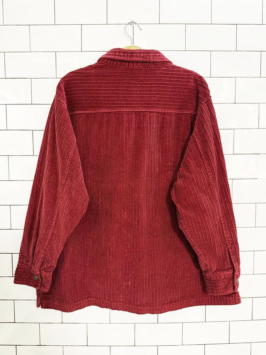 vintage 00s crossroads chunky cord full zip shirt jacket - good market thrift store