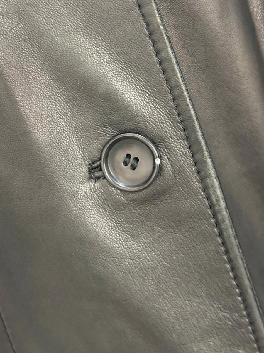 vintage 00s danier italian leather long jacket | cashmere - wool lining - good market thrift store