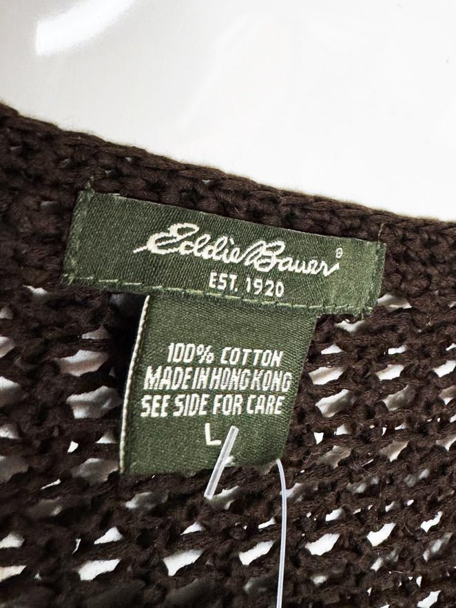 vintage 00s eddie bauer crochet knit cardigan top - good market thrift store