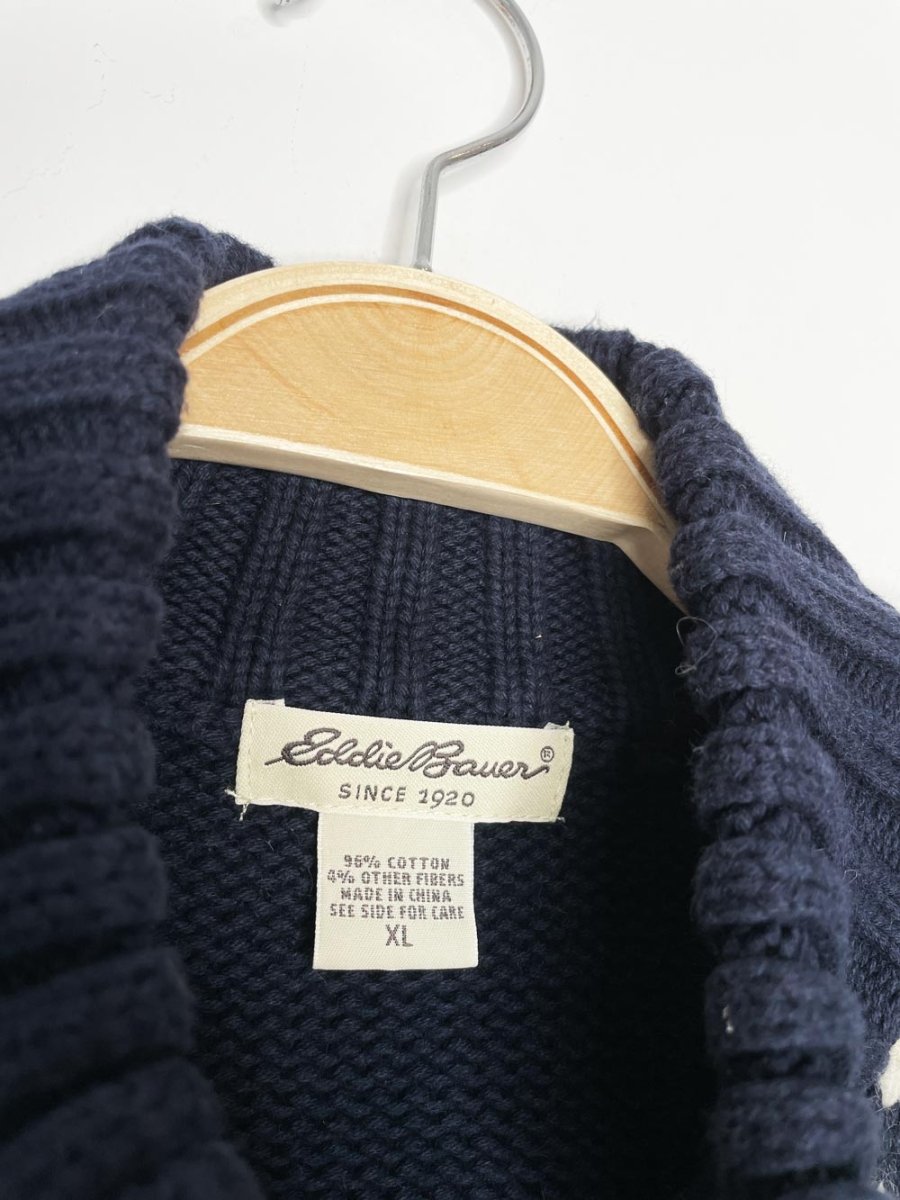vintage 00s eddie bauer nordic reindeer full zip knit cardigan - good market thrift store