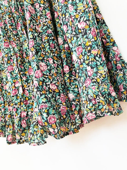 vintage 00s ellen ashley half button floral flowy maxi dress | made in india - good market thrift store