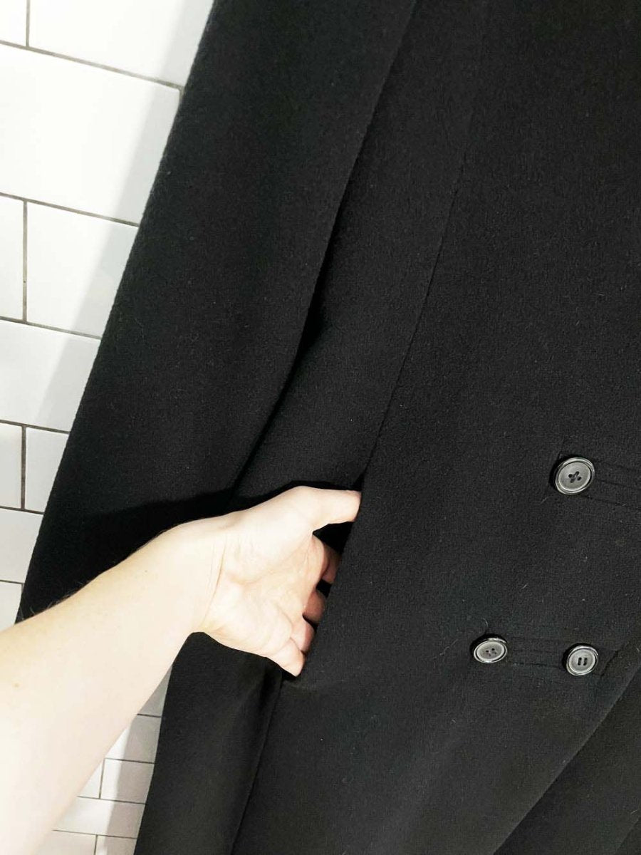 vintage 00s jessica wool - blend double breasted long coat - good market thrift store