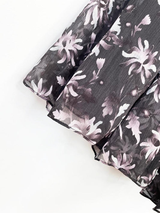 vintage 00s jones new york 100% silk chiffon floral midi skirt - good market thrift store