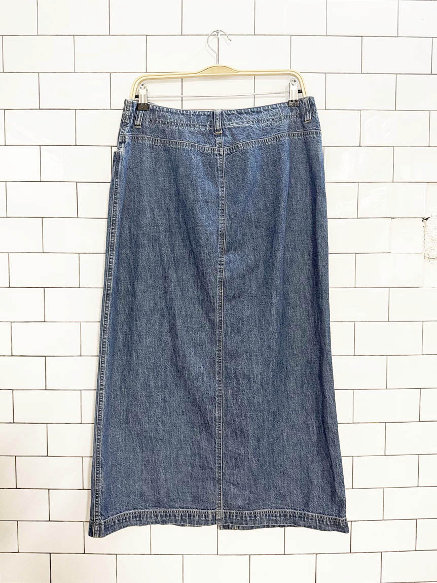vintage 00s jones new york denim button down maxi skirt - good market thrift store