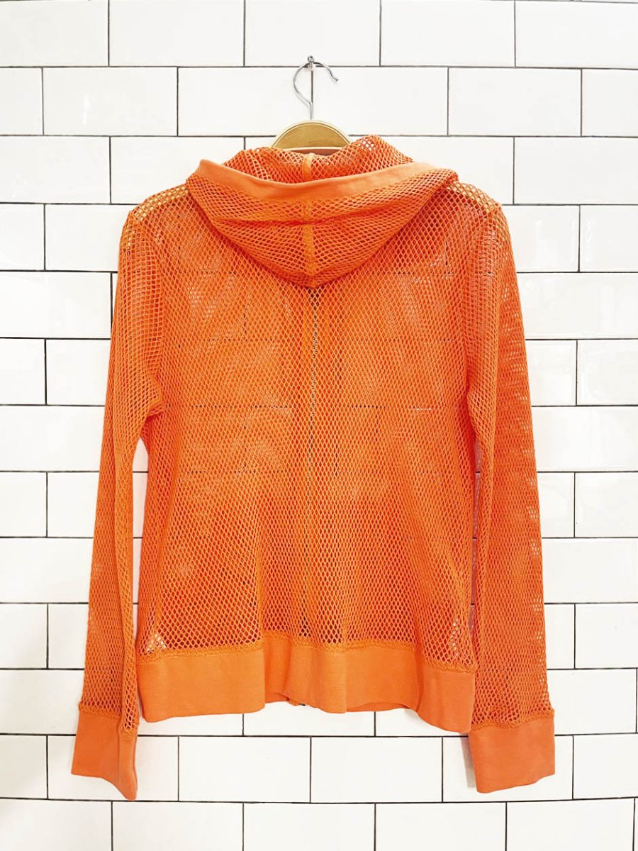 vintage 00s jones new york loose crochet knit full zip beach hoodie - good market thrift store
