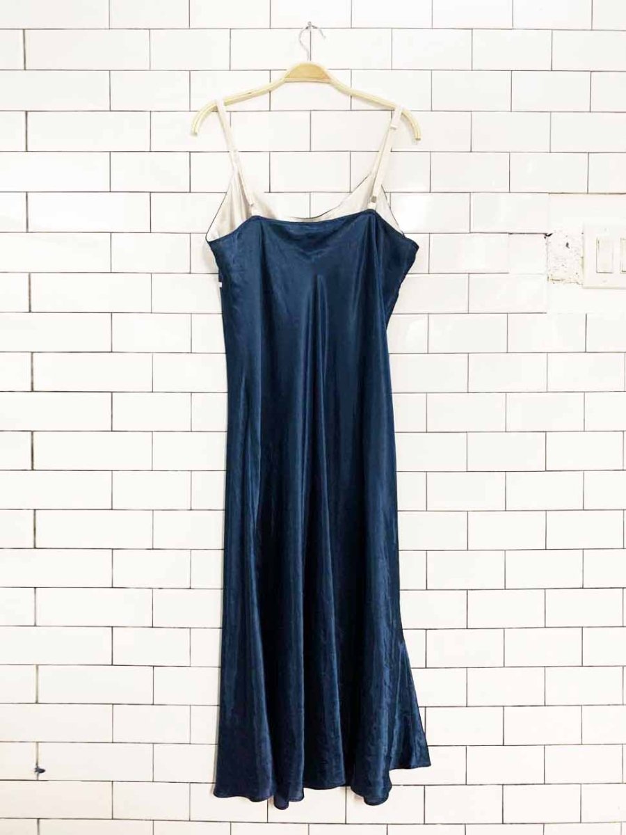 vintage 00s jones new york satin bow slip midi dress - good market thrift store