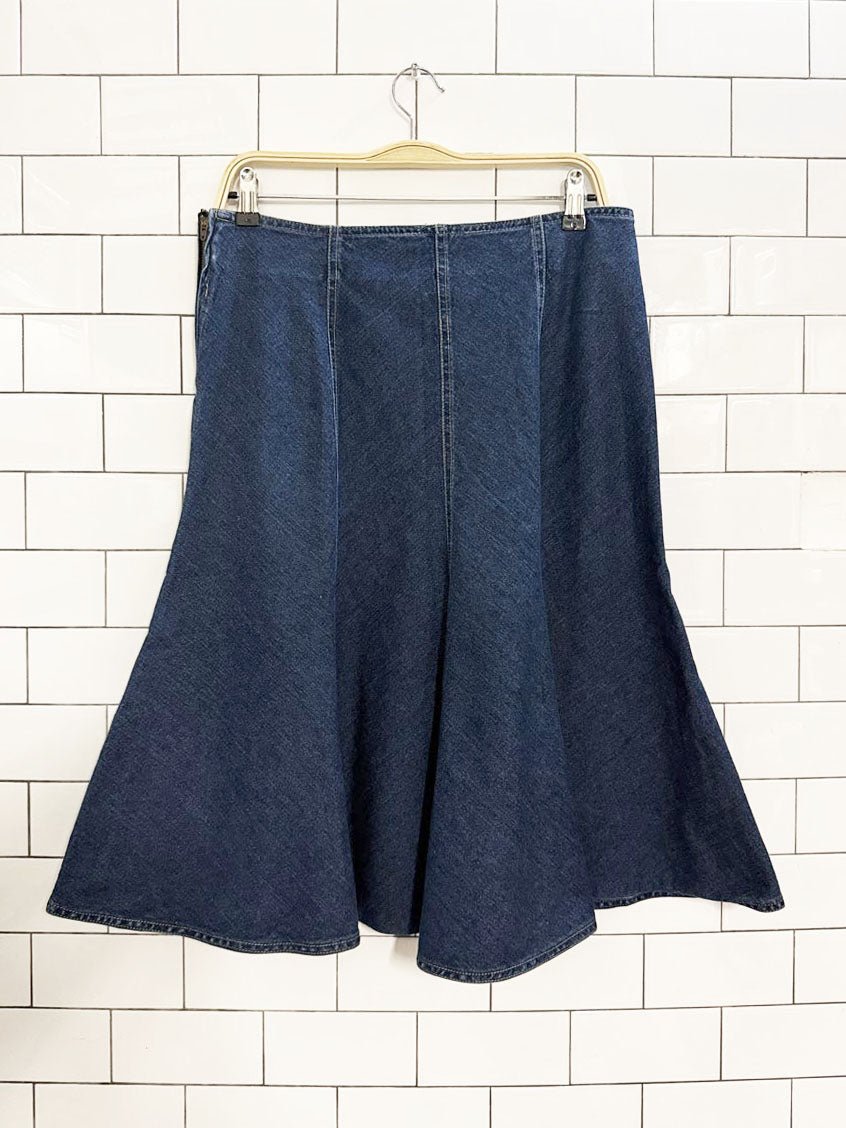 vintage 00s jones wear studio tulip hem denim skirt | jones new york - good market thrift store