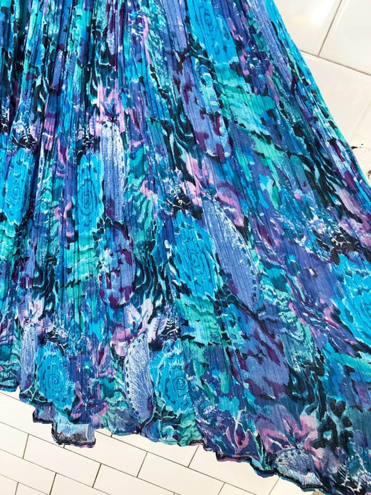 vintage 00s just class floral flowy boho midi skirt | made in india - good market thrift store