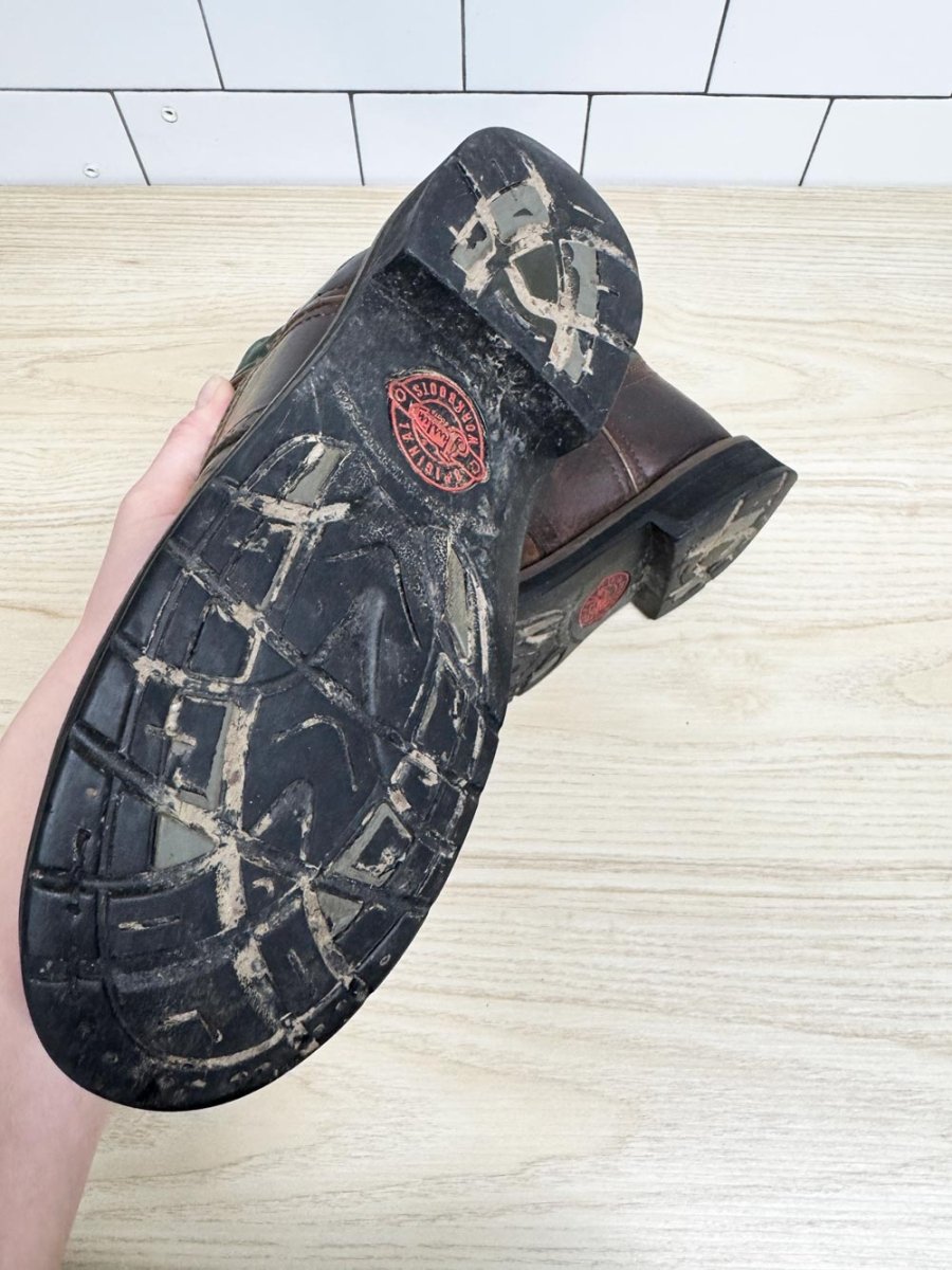 vintage 00s justin two-tone leather cowboy boots | western - good market thrift store