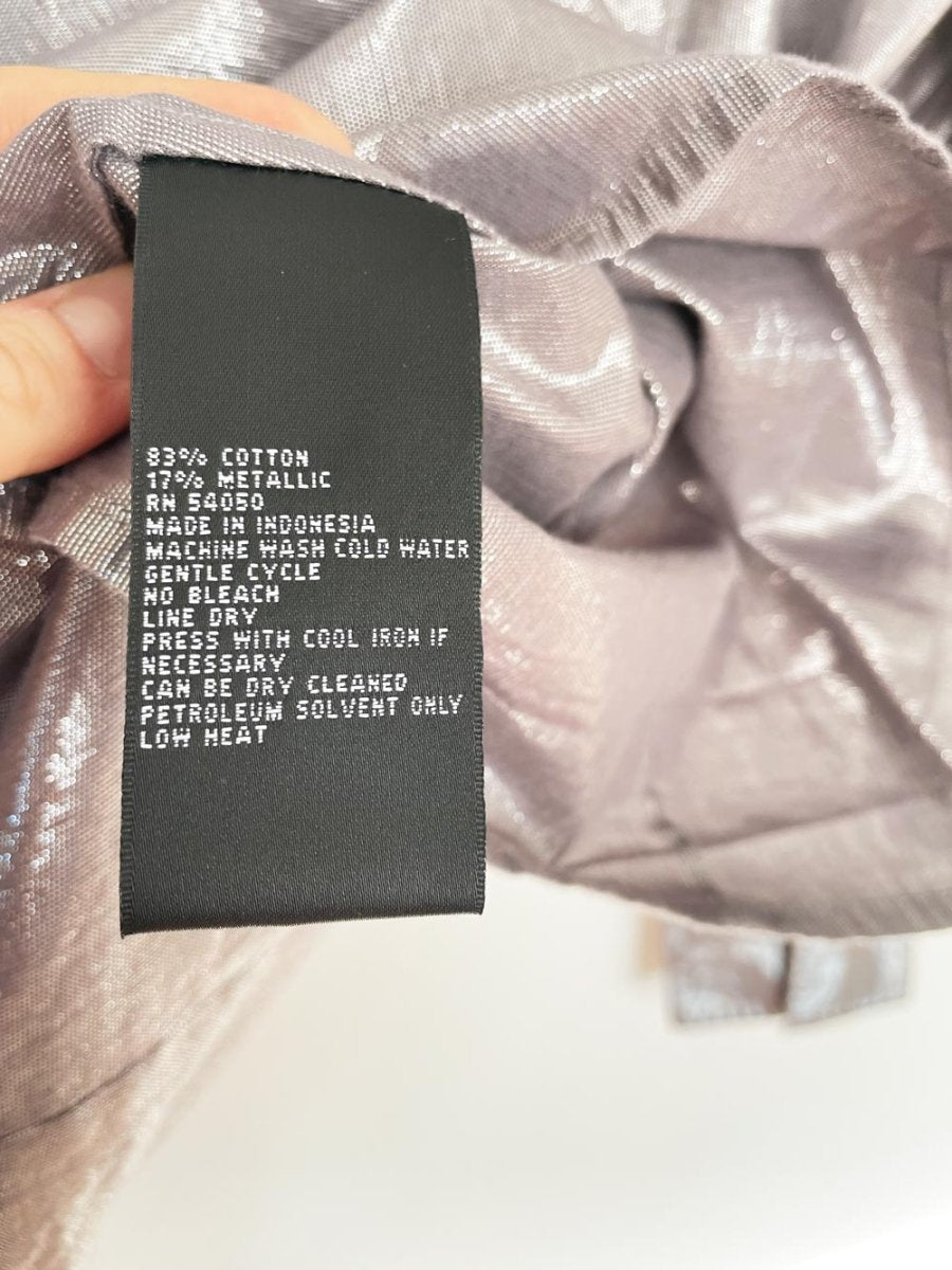 vintage 00s kasper silver bells metallic fitted blouse - good market thrift store