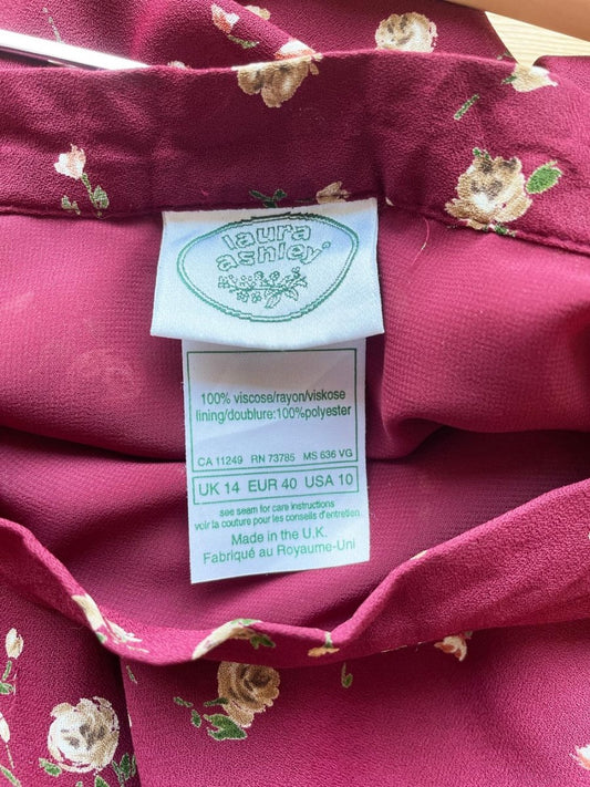 vintage 00s laura ashley micro floral midi skirt - good market thrift store