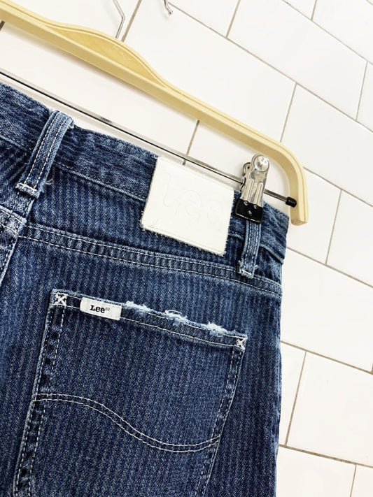 vintage 00s lee striped denim bootcut jeans - good market thrift store