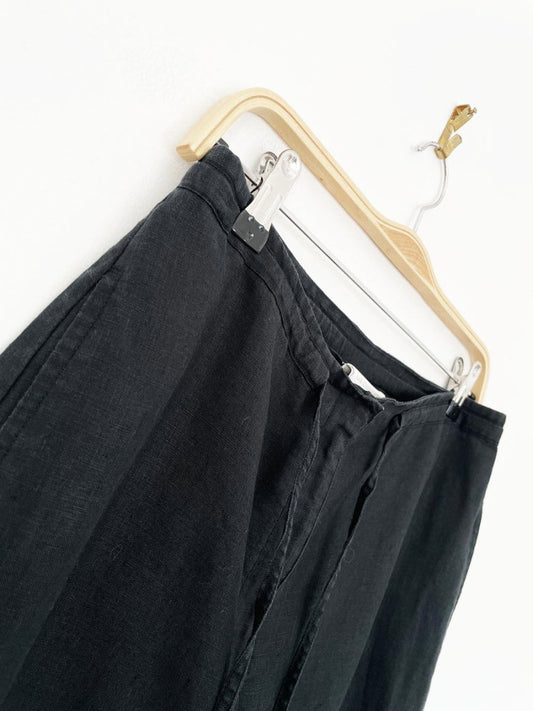 vintage 00s liz claiborne 100% linen minimal midi skirt | lizsport - good market thrift store