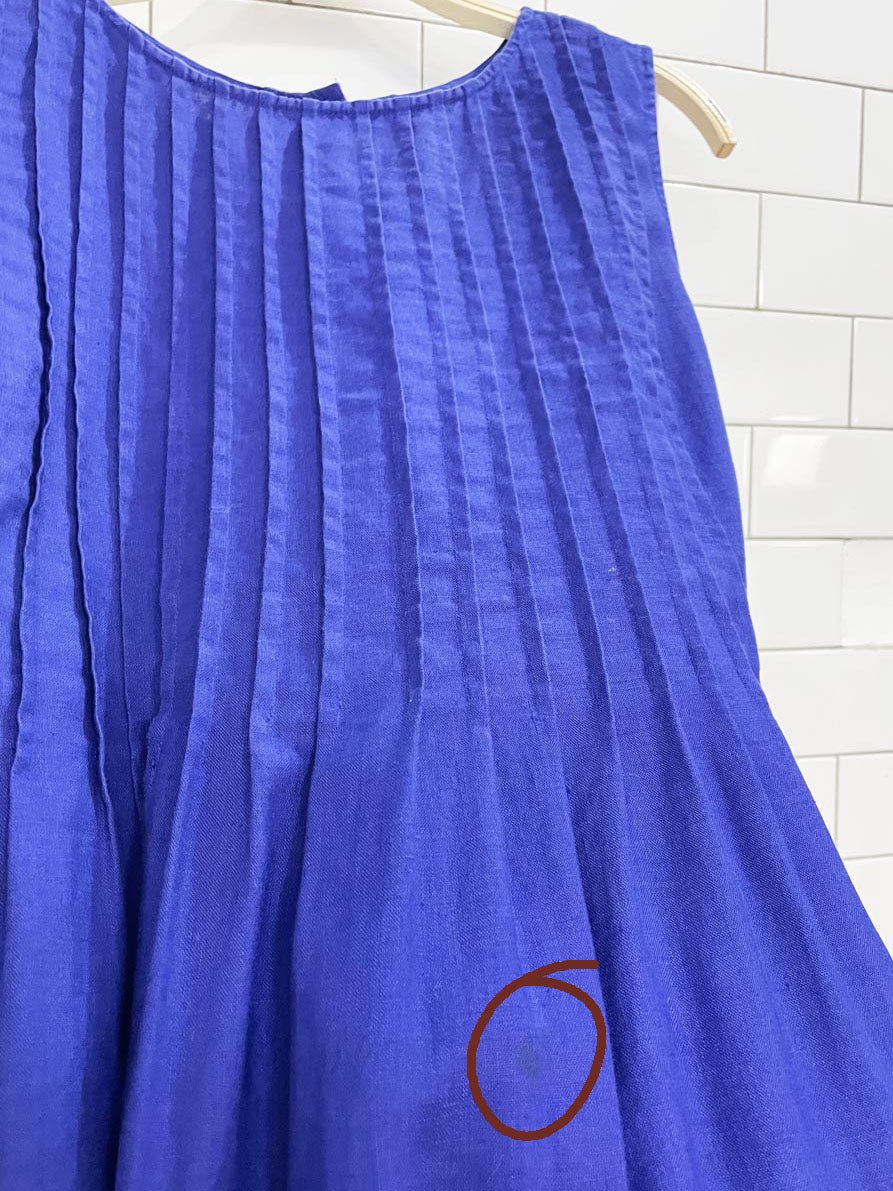 vintage 00s liz claiborne 100% linen pintuck boduce full shell button back maxi dress | liz now - good market thrift store