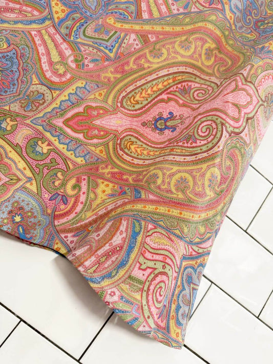 vintage 00s liz claiborne 100% silk paisley knee - length skirt - good market thrift store