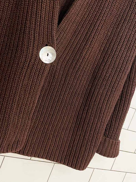 vintage 00s margaret winters NY cotton chunky knit open cardigan | made in USA - good market thrift store
