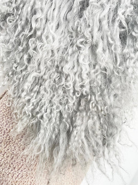 vintage 00s mongolian sheepskin fur stole tie collar | heather campbell - good market thrift store