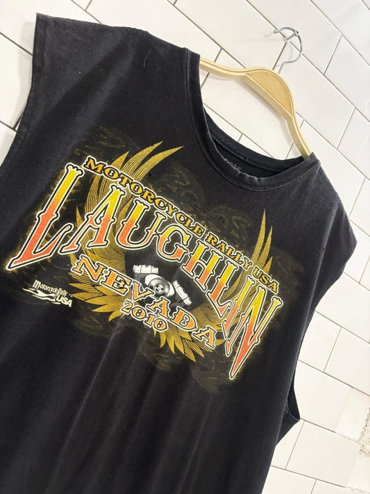 vintage 00s nevada motorcycle rally sleeveless tee - good market thrift store