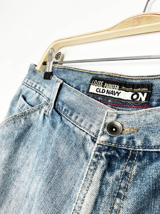 vintage 00s old navy loose painter long denim shorts - good market thrift store