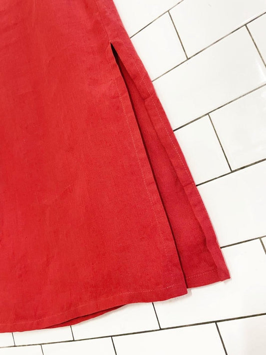 vintage 00s talbots 100% irish linen midi skirt - good market thrift store